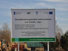 Pełnienie funkcji Inżyniera Kontraktu dla inwestycji pn.: Uporządkowanie gospodarki wodno-ściekowej w m. Koszalin - etap I